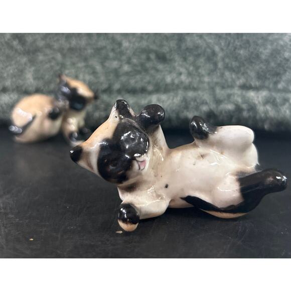 Vintage Pair of Miniature Siamese Cats Kittens Bone China - Picture 4 of 10